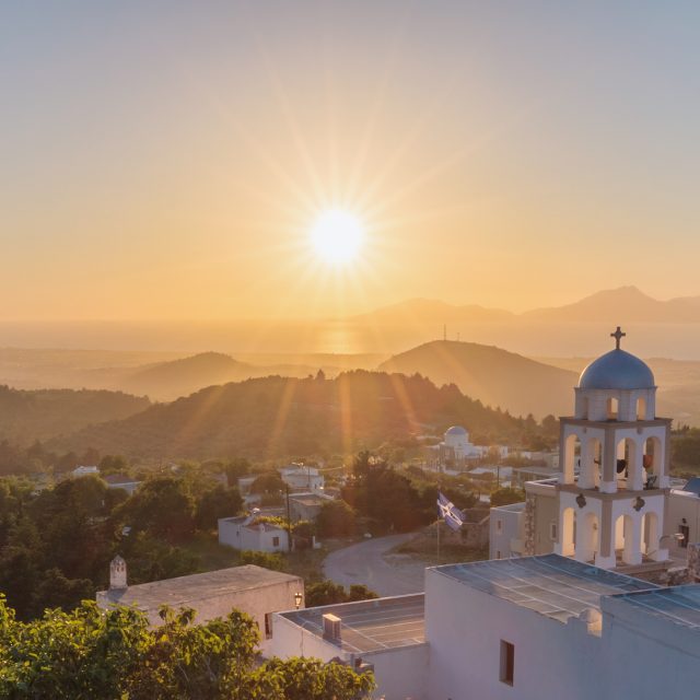 Sonnenuntergang in Zia, Griechenland